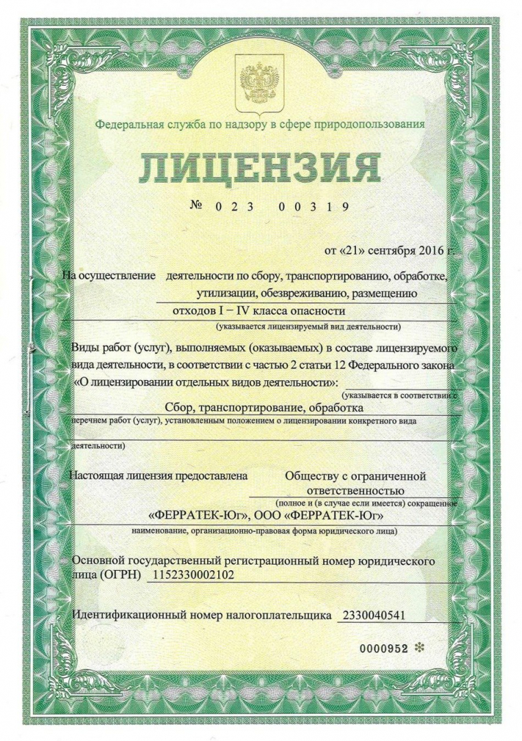 Лицензия на обращение с опасными отходами в России