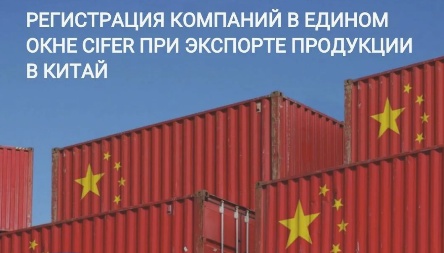Регистрация в системе CIFER Главного таможенного управления КНР в России